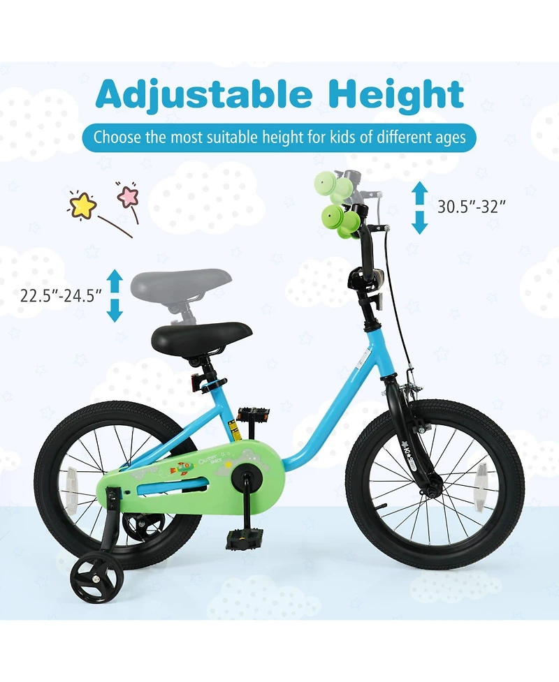 Slickblue Kids Bicycle for Children Beginner Bike with Training Wheels