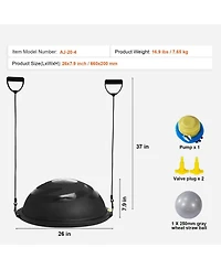 Mecale Half Balance Ball Trainer 1500 lbs with Pump for Home Gym