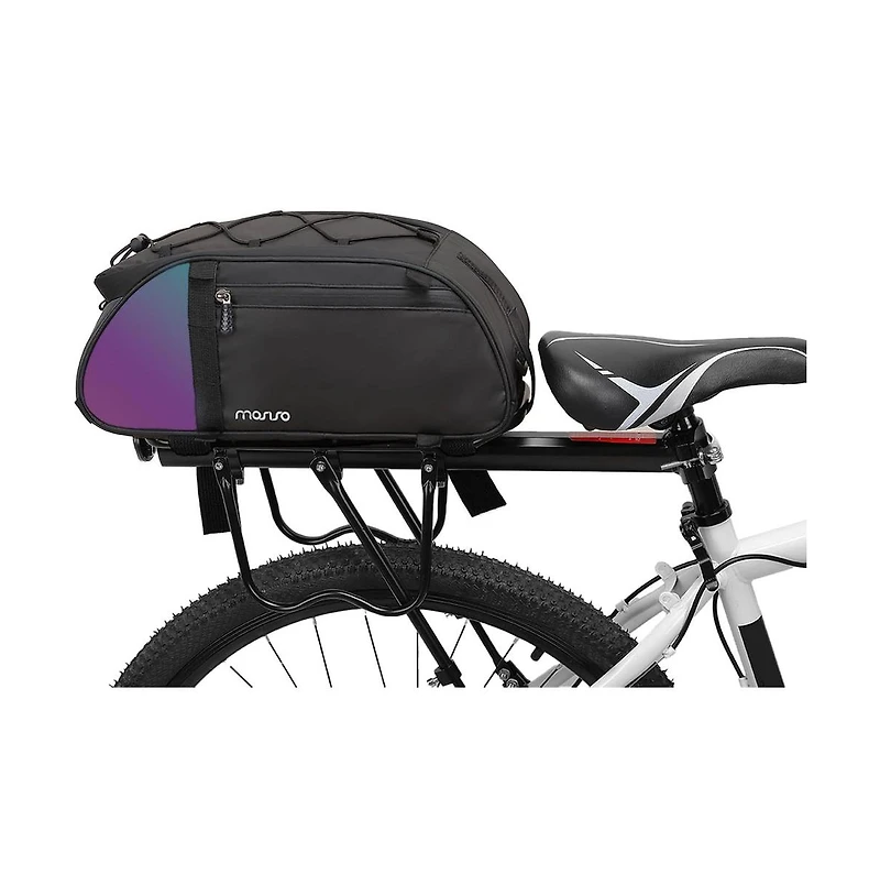 Aoligeijs Waterproof Bike Rack Bag with Reflective Tail, Bicycle Rear Seat Trunk Storage with Shoulder Strap for Commuting Travel Cycling