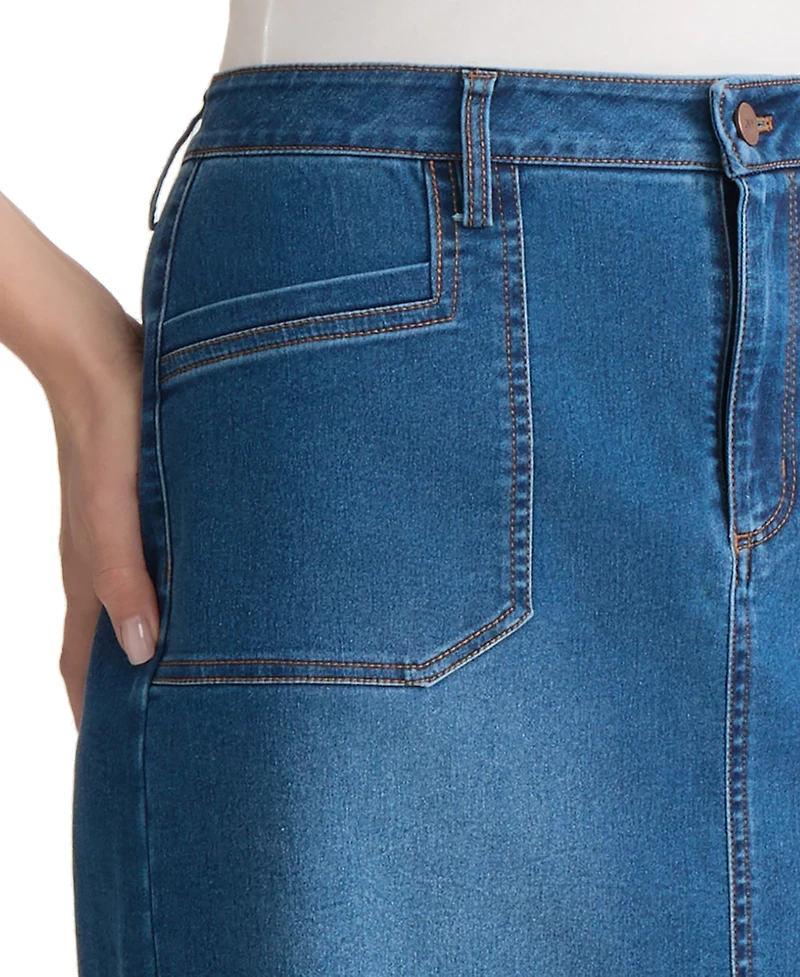 Jones New York Women's Lexington Midi Denim Skirt