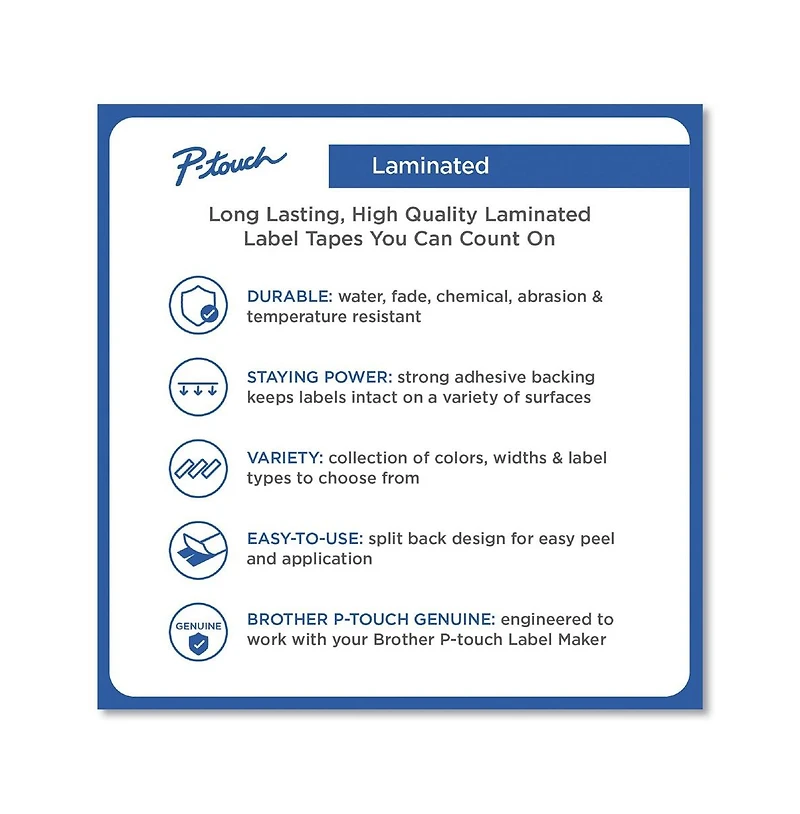 Brother P-Touch TZEFX251 0.94 in. x 26.2 ft. TZe Flexible Tape Cartridge for P-Touch Labelers