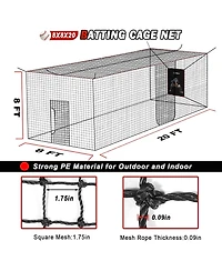 Aoligeijs Baseball Softball Batting Cage Net with Realistic Catcher, Net Only, Backyard Practice Batting Cage Net, Heavy Duty Multi-Purpose Sports Net