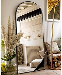 Antok Full Length Mirror, 64"x21" Floor Mirror, Arch Floor Standing Mirror Freestanding Arch Full Body with Stand for Bedroom, Hanging Mount