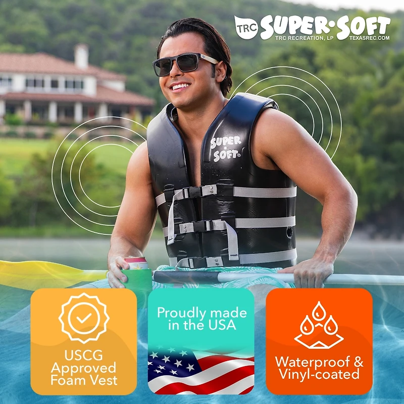 Trc Recreation Super Soft Xs Life Jacket Vinyl Coated Foam Swim Vest