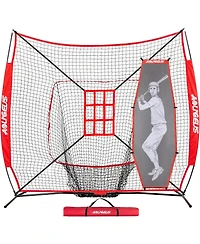 Aoligeijs Baseball Softball Practice Net,Pitching Net,Batting Net,with Baseball Tee,Bonus Strike Zone and Bow Frame