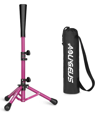 Aoligeijs Baseball Tee Batting Tee Softball Tee Portable Travel Hitting Tee,Easy Adjustable Height,Stable Tripod Stand