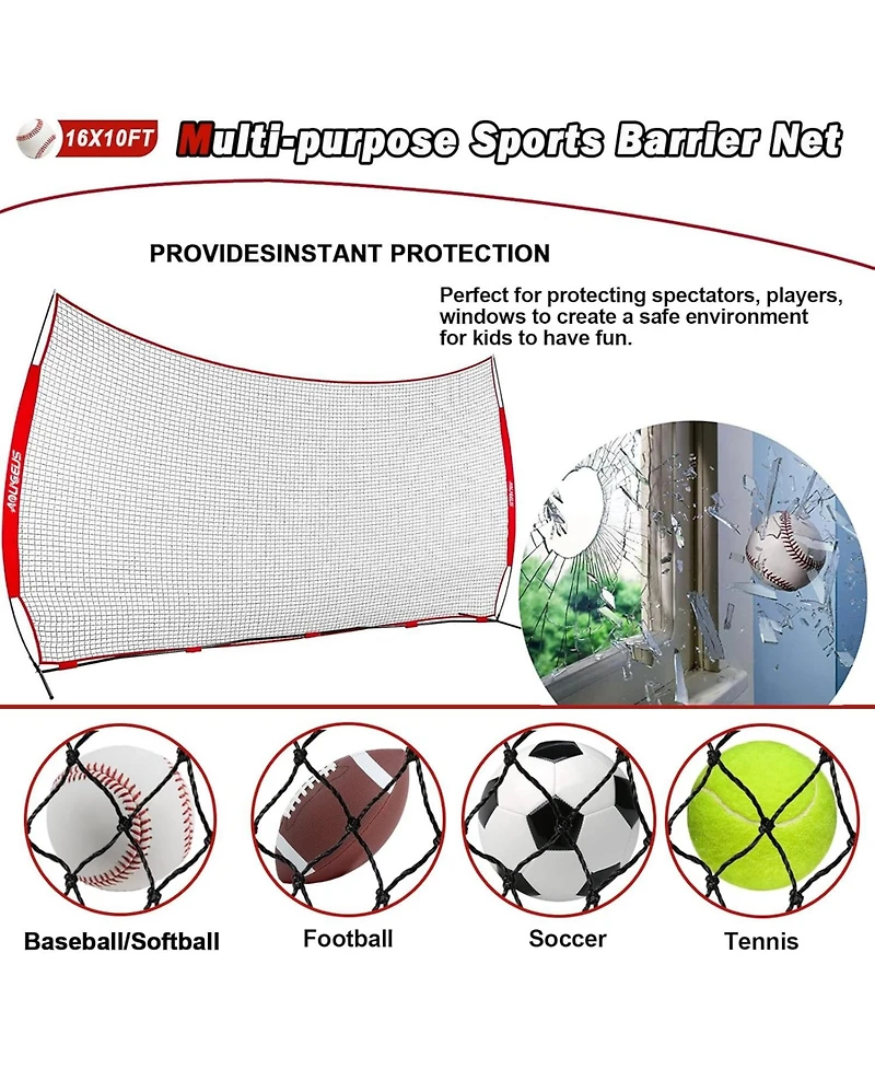 Aoligeijs Sports Barrier Net,Sports Net,Barricade Backstop Net,Perfect for Baseball,Softball,Soccer, Basketball,Lacrosse