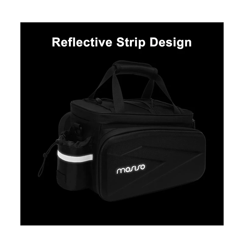 Aoligeijs Insulated Bike Rear Rack Bag 8L Trunk Cooler with Foldable Panniers, Waterproof Cycling Storage Bag with Shoulder Strap for Commuting