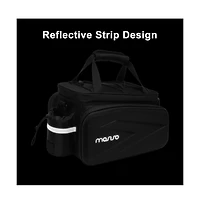 Aoligeijs Insulated Bike Rear Rack Bag 8L Trunk Cooler with Foldable Panniers, Waterproof Cycling Storage Bag with Shoulder Strap for Commuting