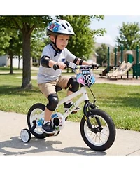 Slickblue Kids Ride On Bike With Training Wheels Safe Toddler Bicycle For Street Play