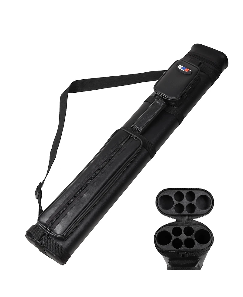 Gse Games & Sports Expert Oval Hard Pool Cue Case, Billiard Stick Carrying Case for 2 Sticks, Billiard Cue Cases
