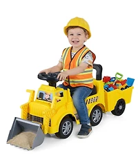 Slickblue Ride On Digger Truck with Shovel and Hidden Under Seat Storage