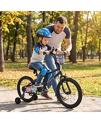 Slickblue Toddler Bike with Training Wheels and Street Art Pattern for Kids