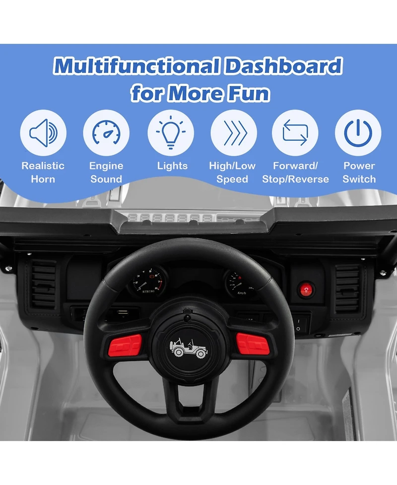 Slickblue Kids 12V Ride On Jeep with 2.4G Remote Control, Electric Car Toy