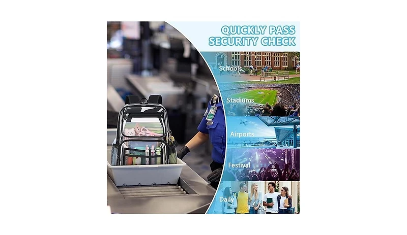 Urbanmax Clear Backpack for School Girls, Heavy Duty Tpu Transparent Stadium Events Approved, Bookbag