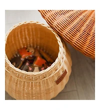 Momiji Mushroom Handcrafted Rattan Storage Basket - Wicker