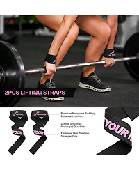 Sportneer Barbell Pad Set, 10 Pc Squat Pad Kit with Ankle Straps, Lifting Straps & Bands