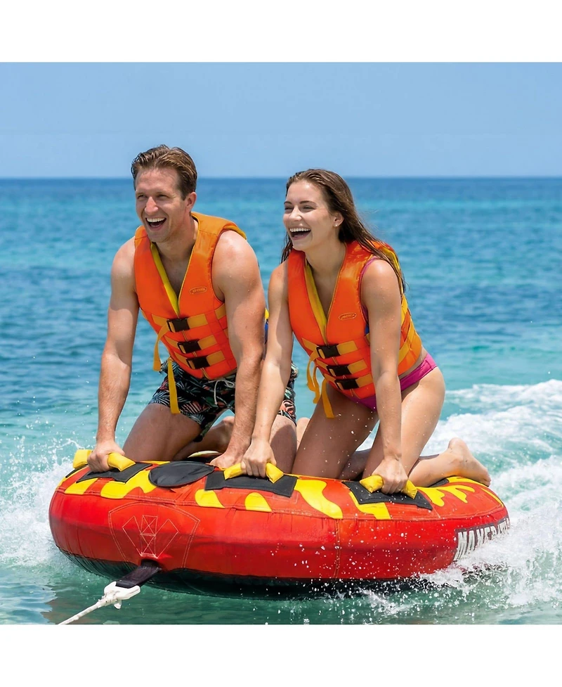 Mecale 2-Rider Inflatable Towable Tube 340 lbs Full Nylon Cover