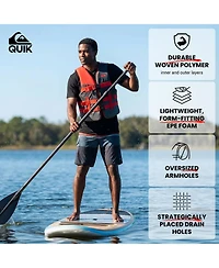Quiksilver Uscg Approved Men's Life Vest, Light-Weight Epe Foam, Three Belts with Quick-Release Buckles and D-Ring for Fishing Boating