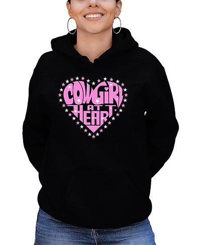 La Pop Art Women's Cowgirl at Heart Word Hooded Sweatshirt
