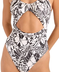 Volcom Women's Tropical Print V-Neck One-Piece Swimsuit