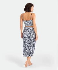 Volcom Women's Abstract Print Midi Swim Cover-Up Skirt