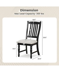 Gouun Set of 2 Padded Kitchen Side Chairs with Solid Wood Legs and High Back