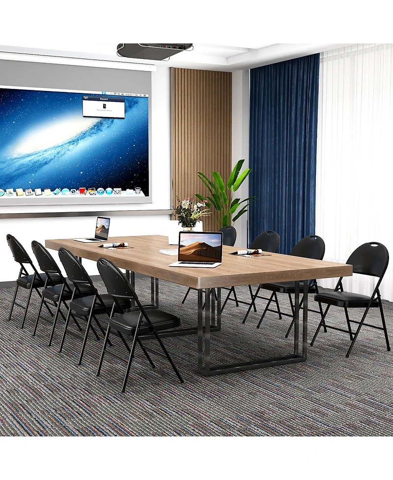 Gouun 2-Pack Padded Folding Chairs with Metal Frame and Carry Handle