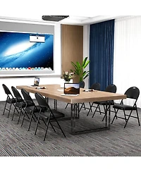 Gouun 2-Pack Padded Folding Chairs with Metal Frame and Carry Handle