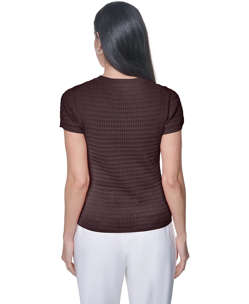 Calvin Klein Women's Crewneck Short-Sleeve Sweater