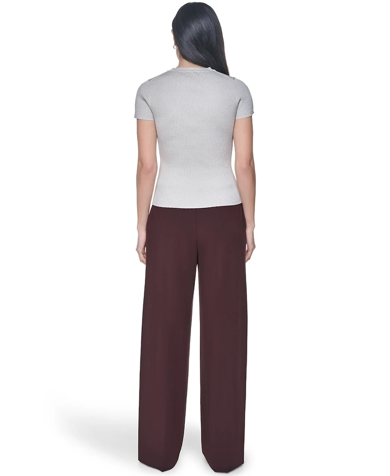 Calvin Klein Women's Crewneck Short-Sleeve Sweater Top