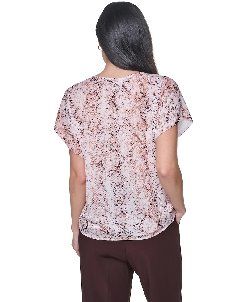 Calvin Klein Women's V-Neck Short-Sleeve Blouse