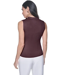 Calvin Klein Women's V-Neck Collar Sleeveless Sweater Top