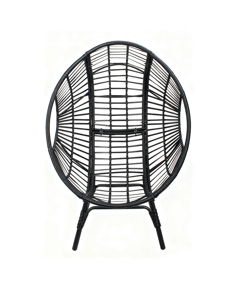 Rainsken Oversized Pe Rattan Egg Chair, Indoor Outdoor Patio Swing with 8-Inch Thick Cushion, 400lb Capacity for Living Room, Balcony and Backyard