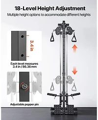 Mecale 3 in 1 Wall Mount Lat Pulldown Machine with 18 Height Levels