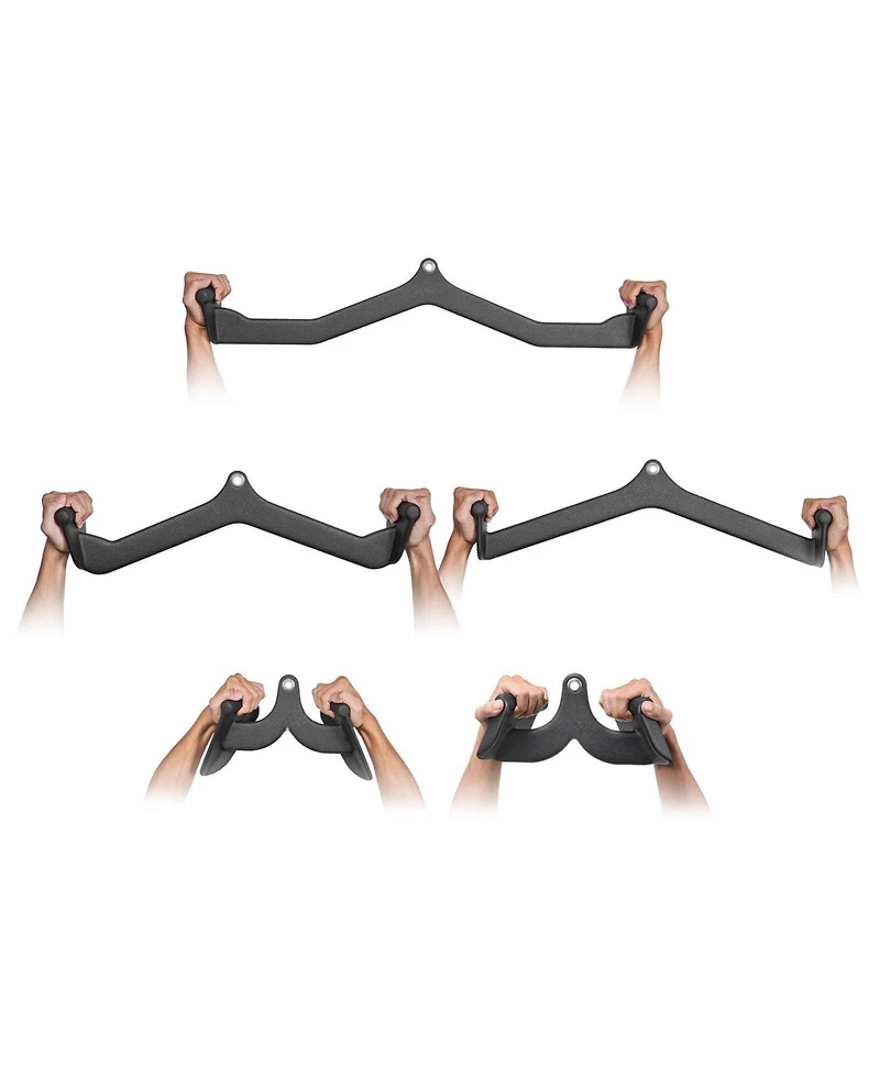 Mecale Lat Pulldown Attachments 5 Piece Set with T Bar V Bar and Tricep Bar