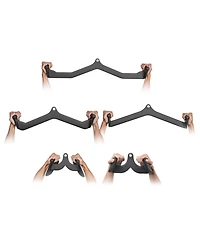 Mecale Lat Pulldown Attachments 5 Piece Set with T Bar V Bar and Tricep Bar