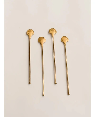 Fleck Fleck, S/4 Seashell Drink Stirrers - Large