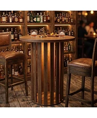 Tribesigns Round Bar Table, 37.4" High Bistro Pub Table for Home Bar, Dining Room, Party, Cocktail, Living Room, Small Space