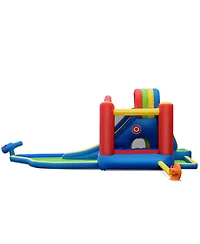 Gymax Inflatable Bounce House Slide Splash Pool Climbing Wall Park w/ Blower
