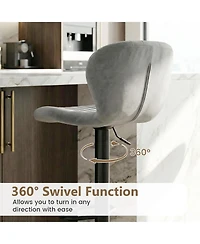 Sugift Adjustable Counter Height Chairs Set of 2 with Velvet Upholstered Backrests