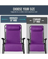 Best Choice Products Set of 2 Extra Wide Zero Gravity Lounge Chair Recliners with Cup Holder