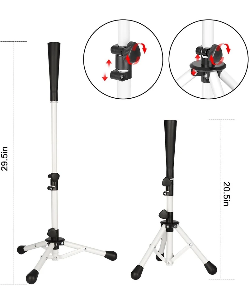 Aoligeijs Baseball Tee Batting Tee Softball Tee Portable Travel Hitting Tee,Easy Adjustable Height,Stable Tripod Stand