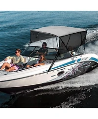 Mecale 4 Bow Bimini Top 8 Ft with Mesh Sidewalls and Aluminum Frame