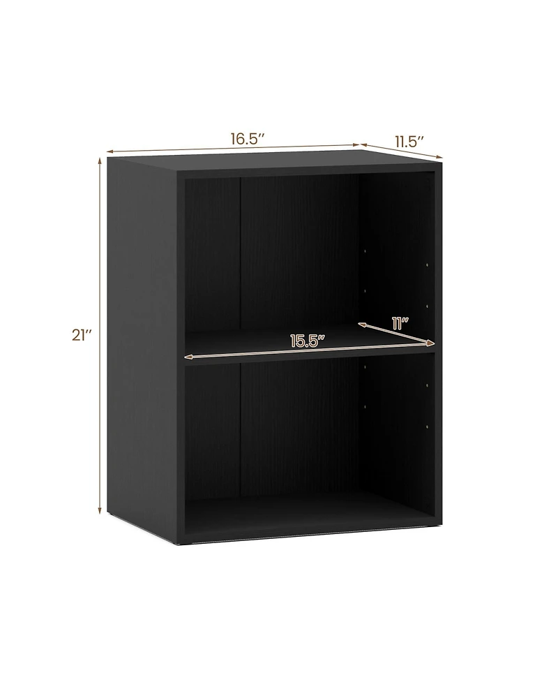 Sugift Two Cube Floor Standing Bookcase with Adjustable Shelf Positions