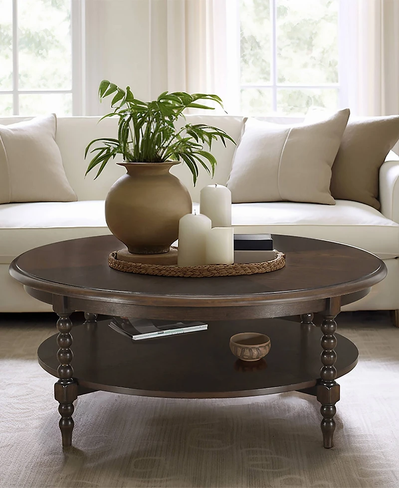 Martha Stewart Collection Philippe 42" Wood Round Coffee Table