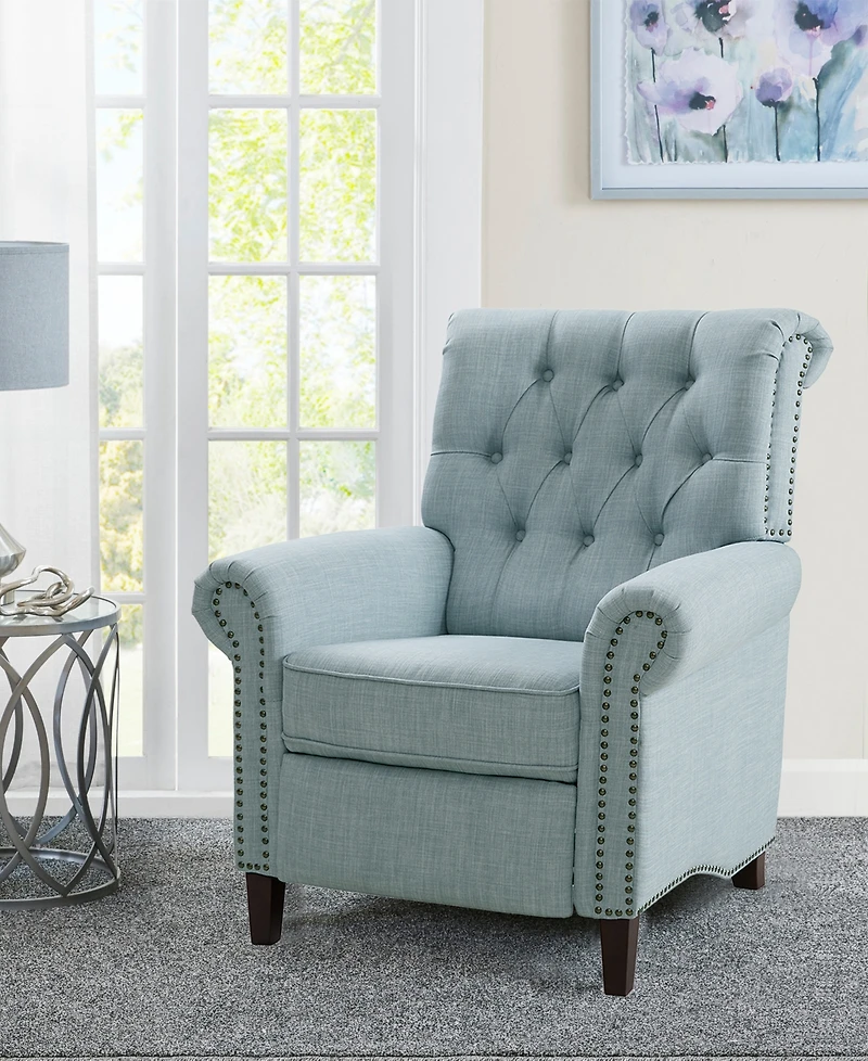 Madison Park Aidan 40.5" Fabric Upholstered Manual Push Back Recliner Chair