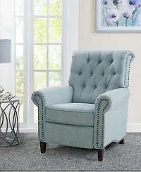 Madison Park Aidan 40.5" Fabric Upholstered Manual Push Back Recliner Chair