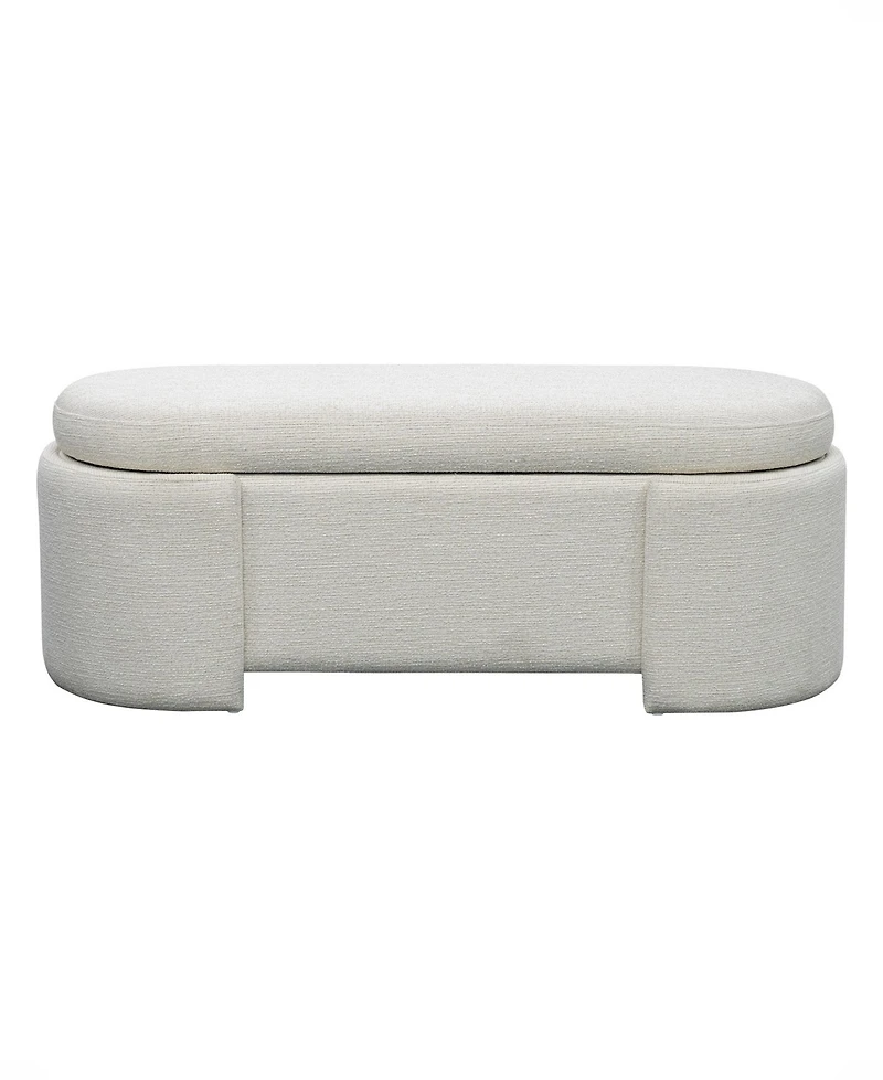 Martha Stewart Collection Leslie 48" Fully Upholstered Oval Storage Bench
