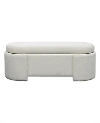 Martha Stewart Collection Leslie 48" Fully Upholstered Oval Storage Bench